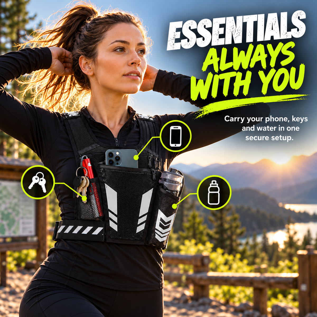 🏃 Multifunctional Lightweight Running Vest – Run Hands-Free, Keep Your Essentials Close! ⚡