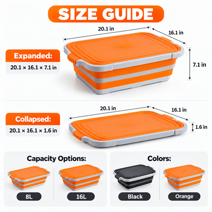 Collapsible 2-in-1 BBQ Prep & Storage Tub