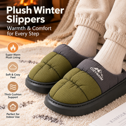 Plush Winter Slippers – Warm Cushioned Indoor Shoes