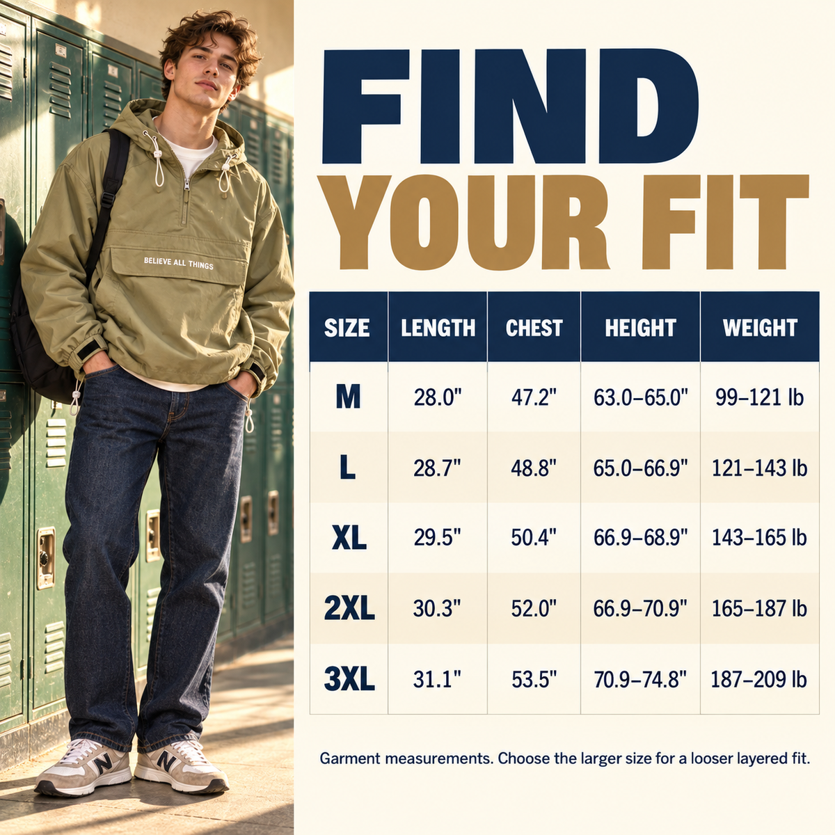 Men’s Half-Zip Windproof Waterproof Hooded Jacket
