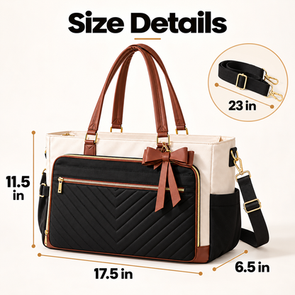 👜 2-in-1 Insulated Work Tote Bag with Lunch Compartment, 17.3" Laptop Sleeve & 40oz Cup Holder