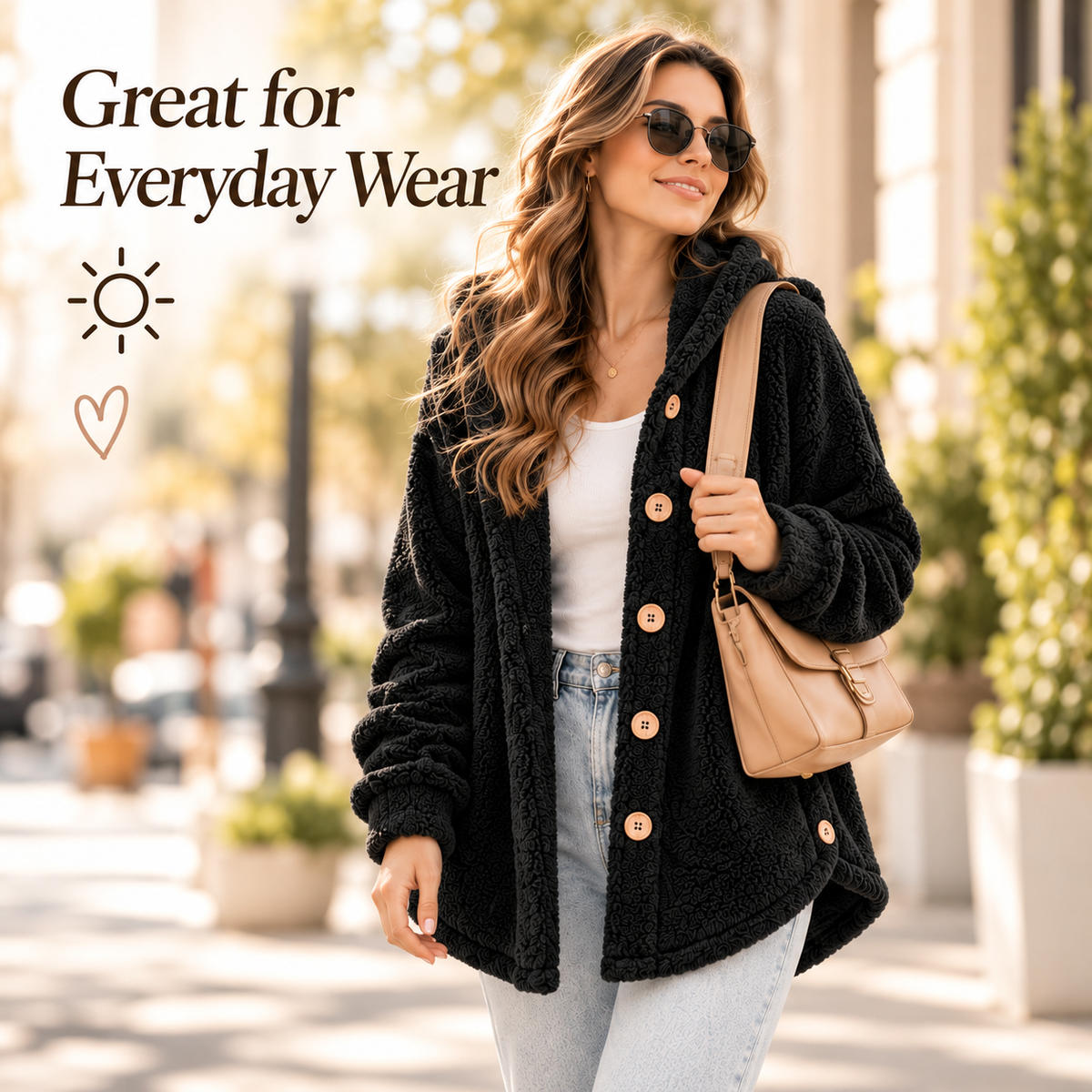 💕Women's Plush Hooded Jacket – Soft, Cozy & Comfortable!✨