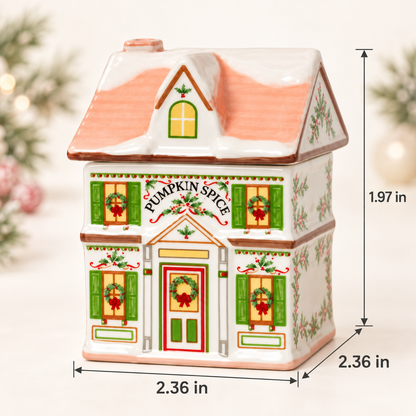 Ceramic Christmas House Spice Jar – Festive Kitchen Storage & Holiday Decor