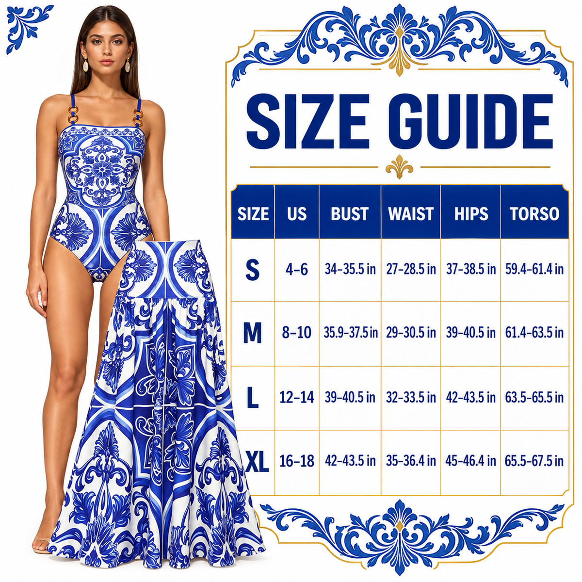 Porcelain Print 2-in-1 Resort Swimsuit