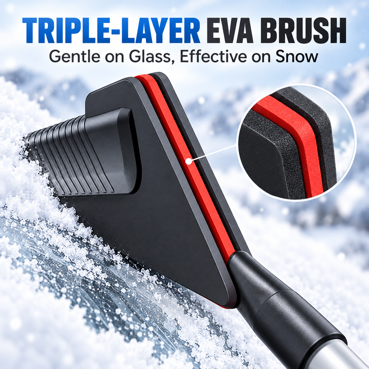 3-in-1 Extendable Car Snow Brush & Ice Scraper