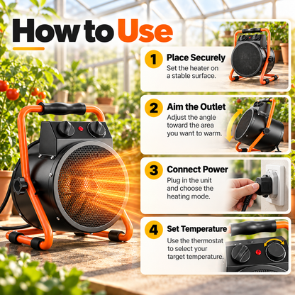 🌱2000W Greenhouse Heater – Keep Your Growing Space Warm & Comfortable