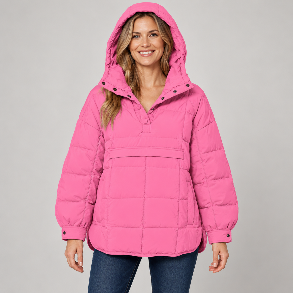 Tanming Women's Lightweight Quilted Hooded Anorak Jacket