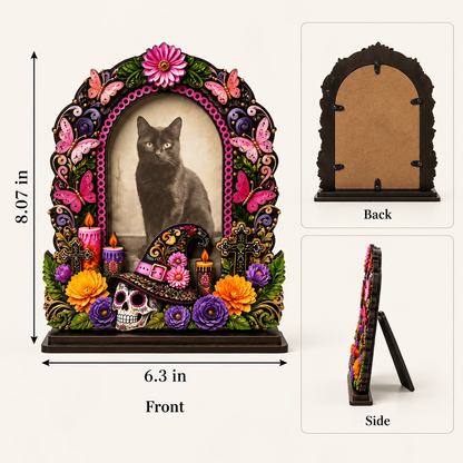 Wooden Day of the Dead Memorial Picture Frame