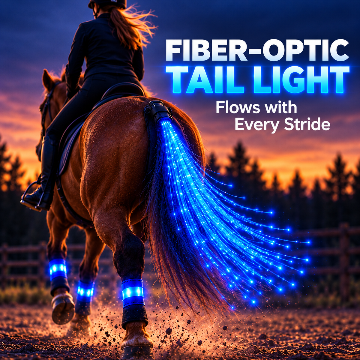 🐎LED Light-Up Horse Harness & Fiber-Optic Tail Accessory Set🌙