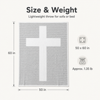 Gospel of John Blanket Soft Scripture Throw with Cross Silhouette