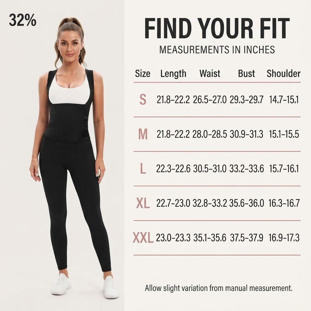 Women's Zip-Up Sauna Sweat Vest with Compression Support