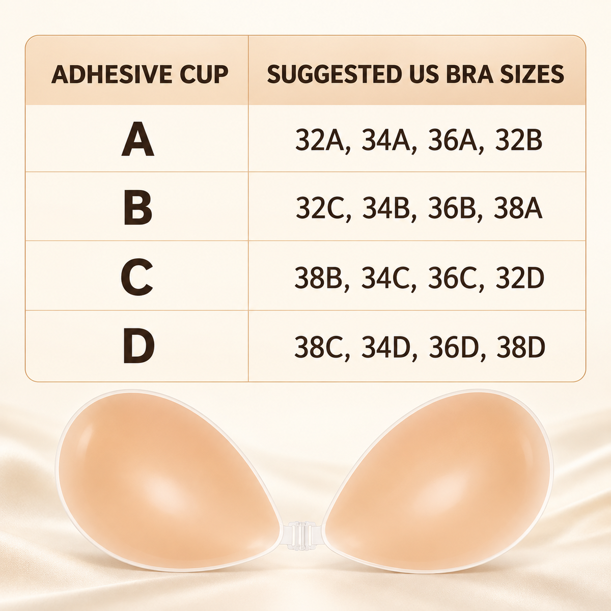 Invisible Adhesive Silicone Bra for Strapless & Backless Looks