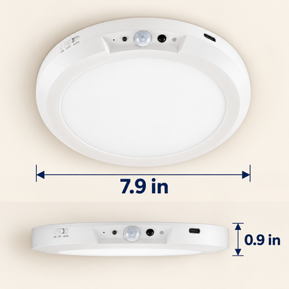 Rechargeable Motion Sensor Ceiling Lamp - Magnetic Ceiling Mount, Remote-Controlled