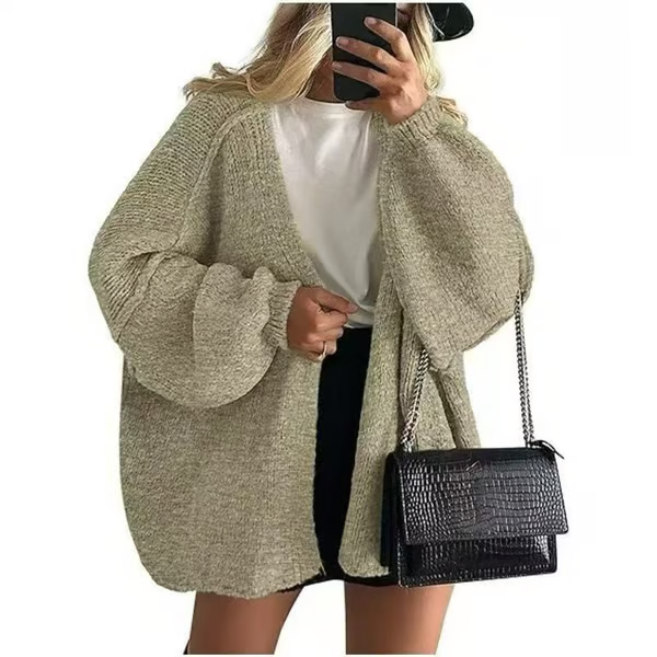 🍂Women's Oversized Cardigan Sweater Fall Long Lantern Sleeve Knit Open Front