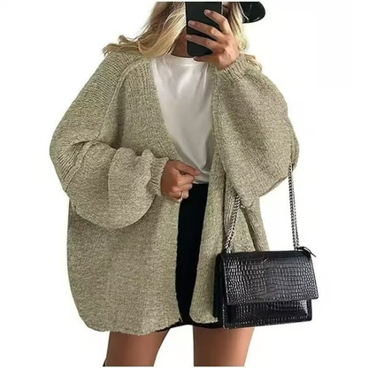 🍂Women's Oversized Cardigan Sweater Fall Long Lantern Sleeve Knit Open Front