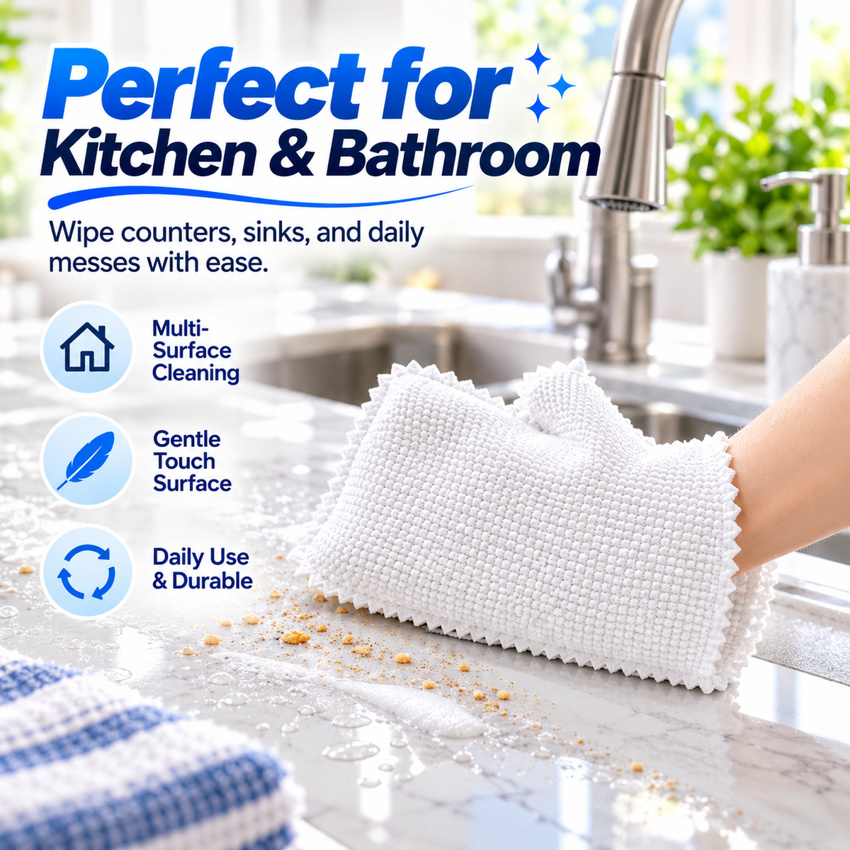 50-Pack Reusable Microfiber Cleaning Gloves – Wet & Dry Multi-Surface Cleaning