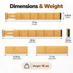 Adjustable Bamboo Drawer Dividers for Kitchen and Home
