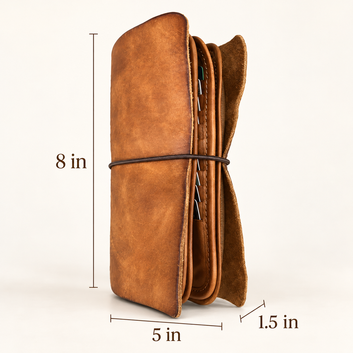 Vintage Leather Travel Organizer Wallet with Passport Holder & 10 Card Slots