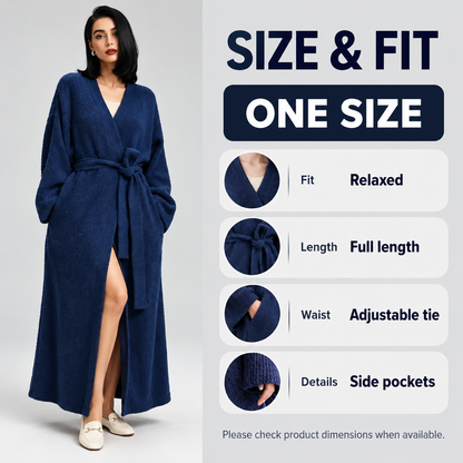 Women’s Long Fleece Robe – Soft Cozy Wrap Loungewear