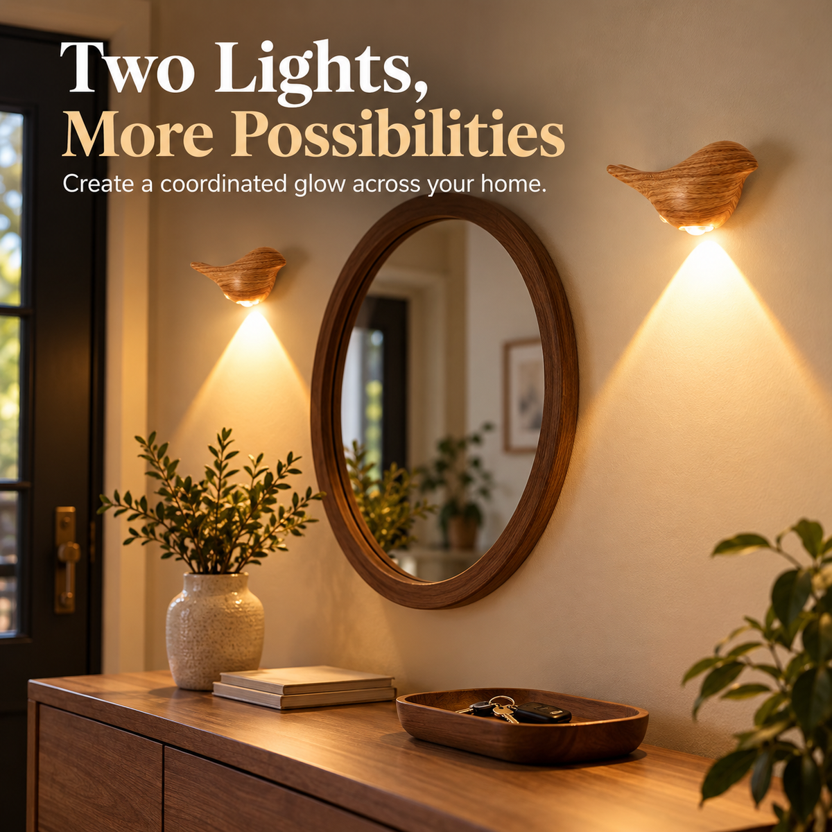 2 PCS- Bird-Shaped LED Wall Light – Warm Ambient Glow