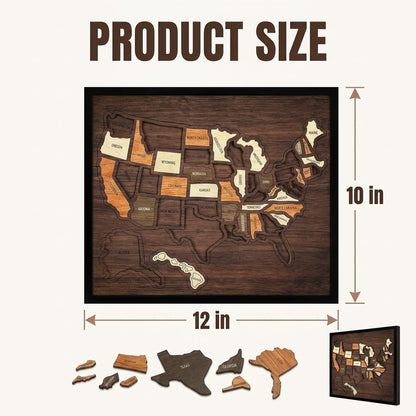 Wooden USA Travel Memory Map – Personalized State Tracker & Home Decor