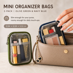 💄2-Pack Mini Makeup Bags with Compartments ✨