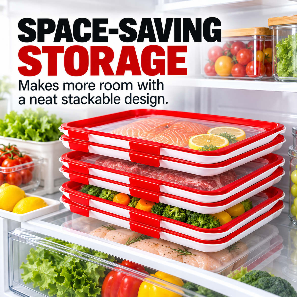 🍓 Portable Snack Tray with Stretch Lid – Snack Anywhere! 🥨