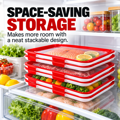 🍓 Portable Snack Tray with Stretch Lid – Snack Anywhere! 🥨