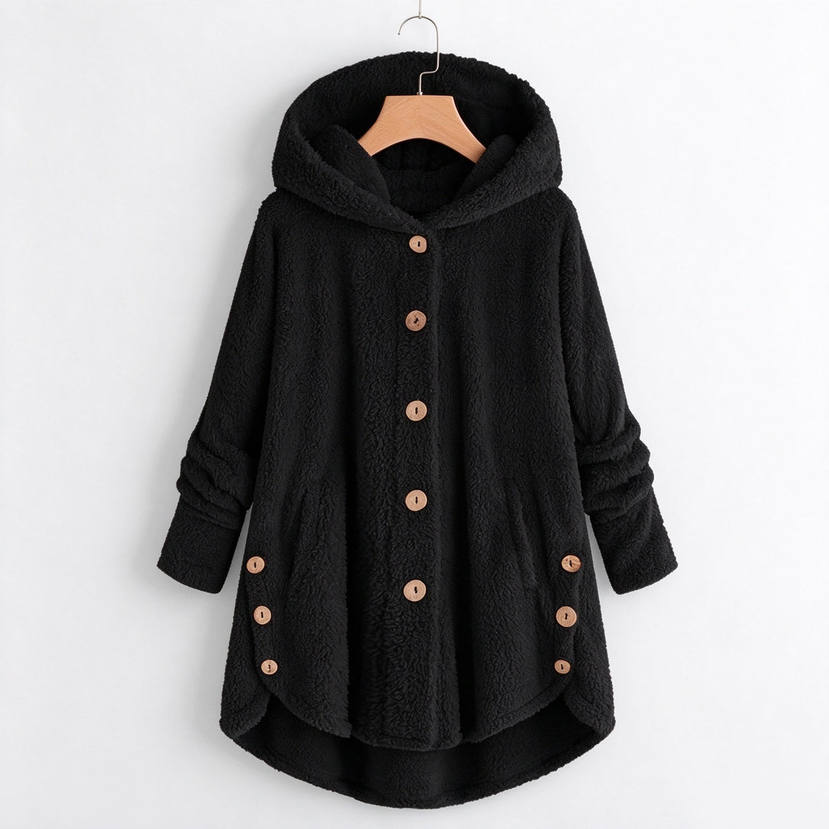 ❄️ Stay Warm & Look Great: Women’s Plush Hooded Fleece Coat