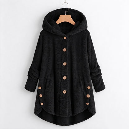 ❄️ Stay Warm & Look Great: Women’s Plush Hooded Fleece Coat