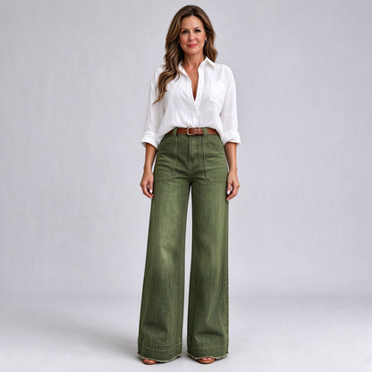 Vintage High-Waisted Wide-Leg Denim Jeans | Ultra-Soft Comfort & Relaxed Fit