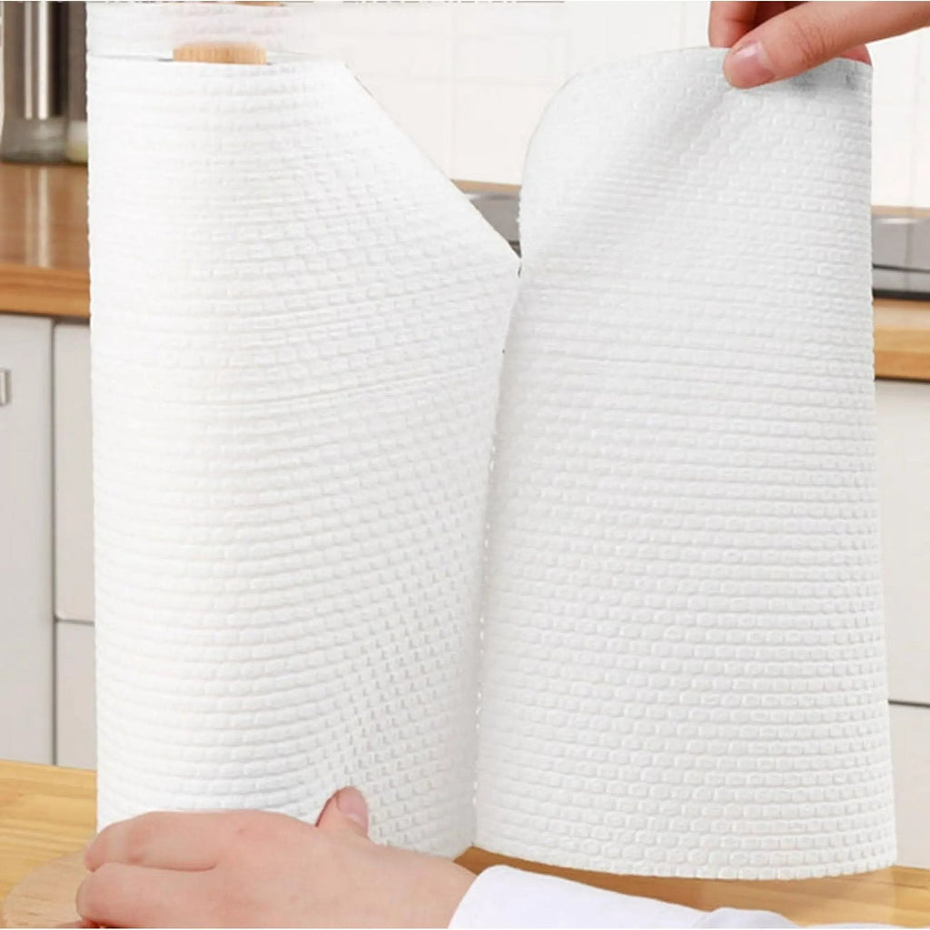 50Pcs Per Roll Reusable Cleaning Lazy Rags, Washable Kitchen Dish Towels & Multi-Purpose Wiping Cloths
