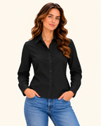 Classic Work & Business Casual Long Sleeve Button-Down Shirt for Women