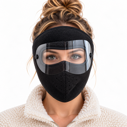❄️ Winter Warm Fleece Thermal Face Mask with Detachable Clear Visor