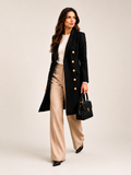Women's Slim-Fit Double-Breasted Wool-Blend Peacoat