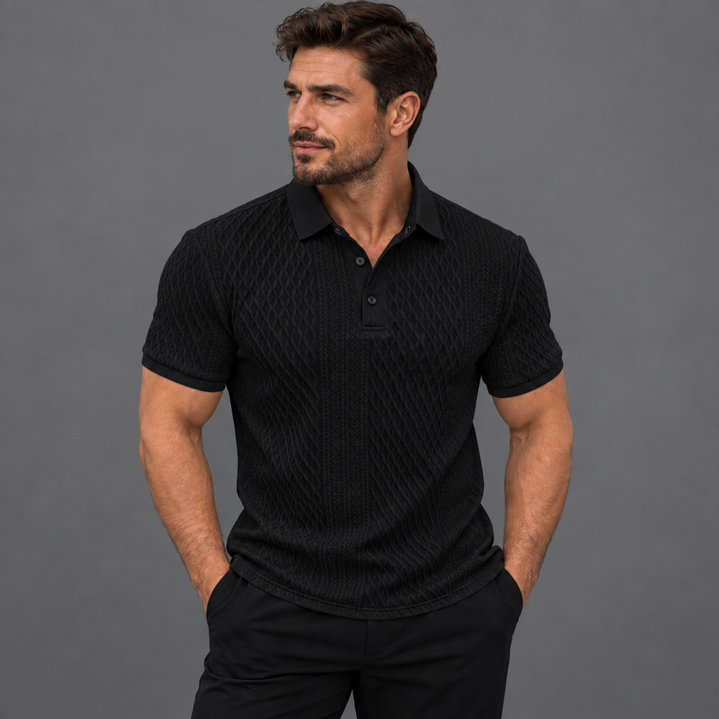 Men's Tailored-Fit Premium Textured Polo