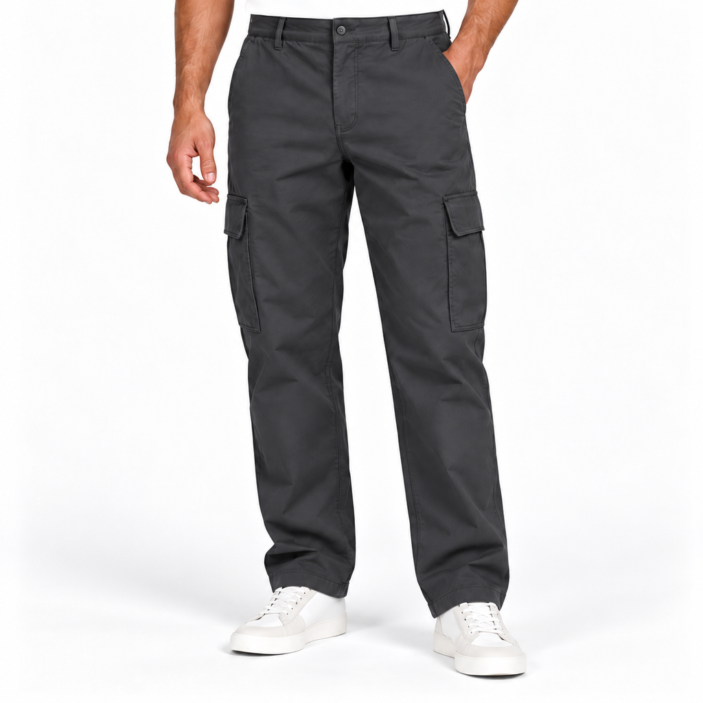 Men’s Flexible Stretch Regular Fit Cargo Pants | Comfort Straight Leg Work Pants with Expandable Pockets
