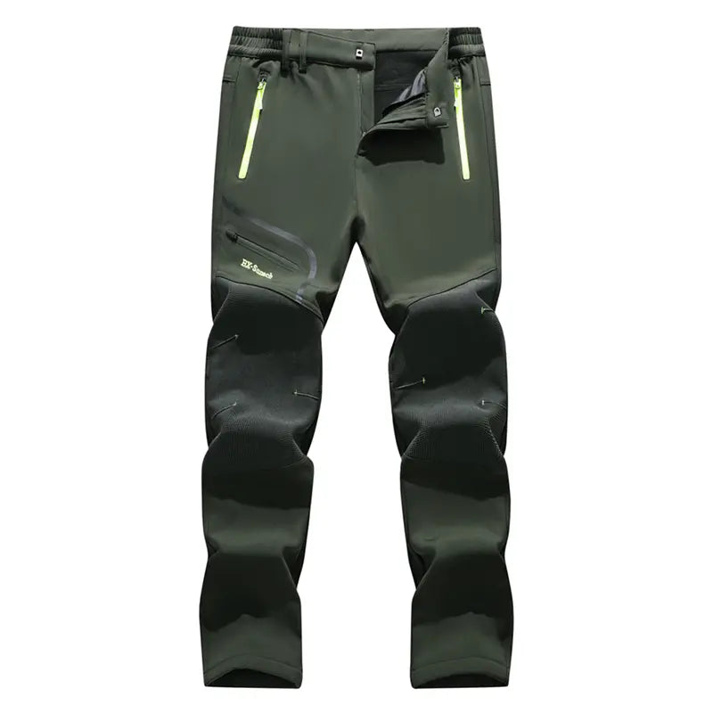 🏔️ Men's Thermal Fleece Waterproof Softshell Hiking Pants | Heavy-Duty Winter Cargo