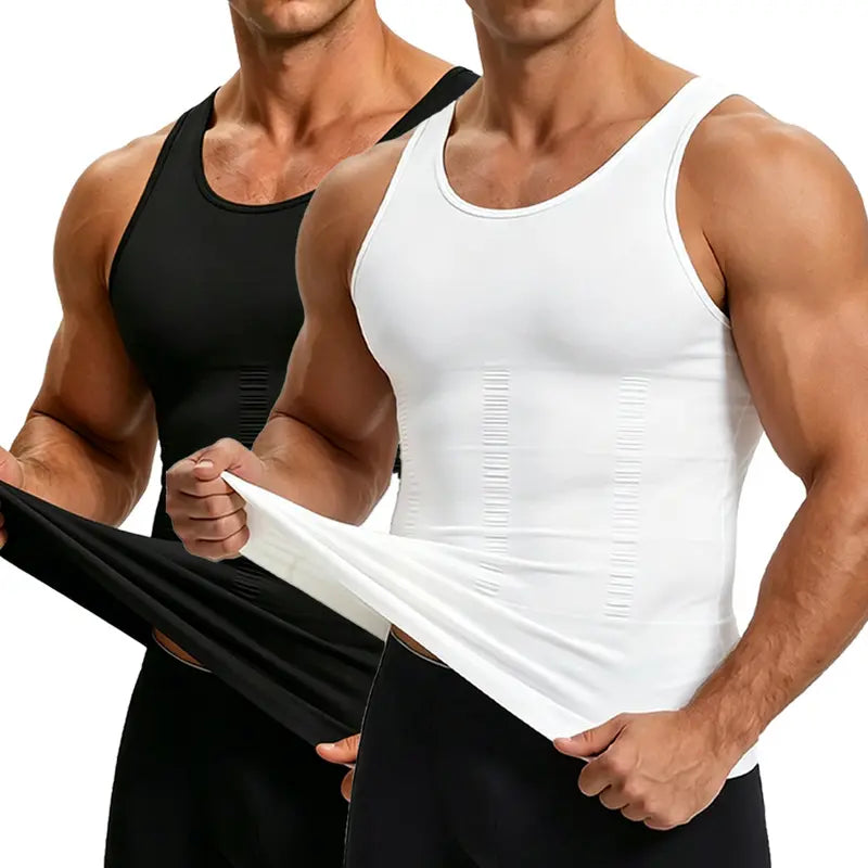 2/3/4Pack Menswear Compression Tank Top,tummy & Abdominal Control Body Shaper Trainer Vest