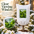 Plant Frost Protector - with Zippered Drawstring and Transparent Panel