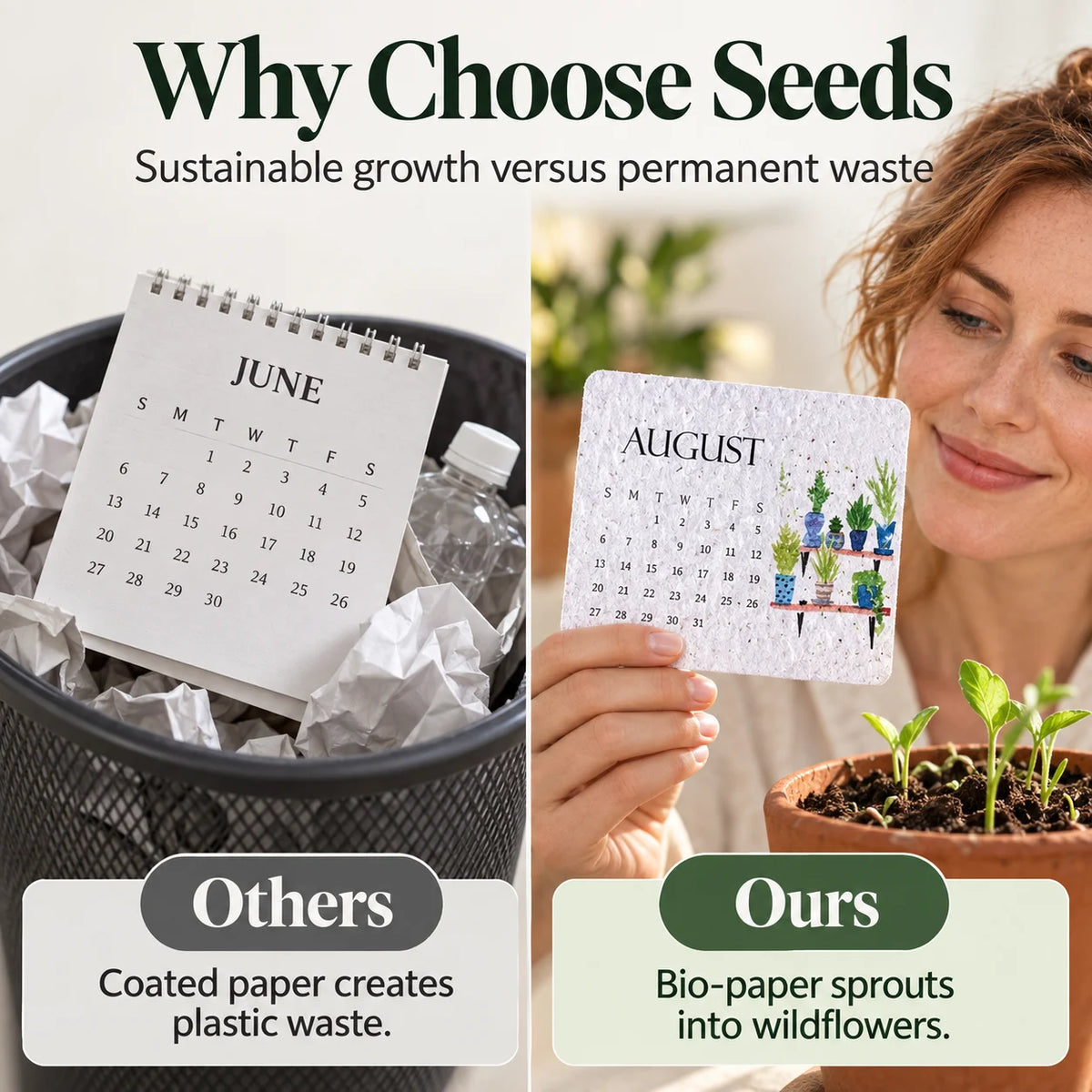 🌱2027 Plantable Seed Paper Calendar – Eco-Friendly Gardening Gift