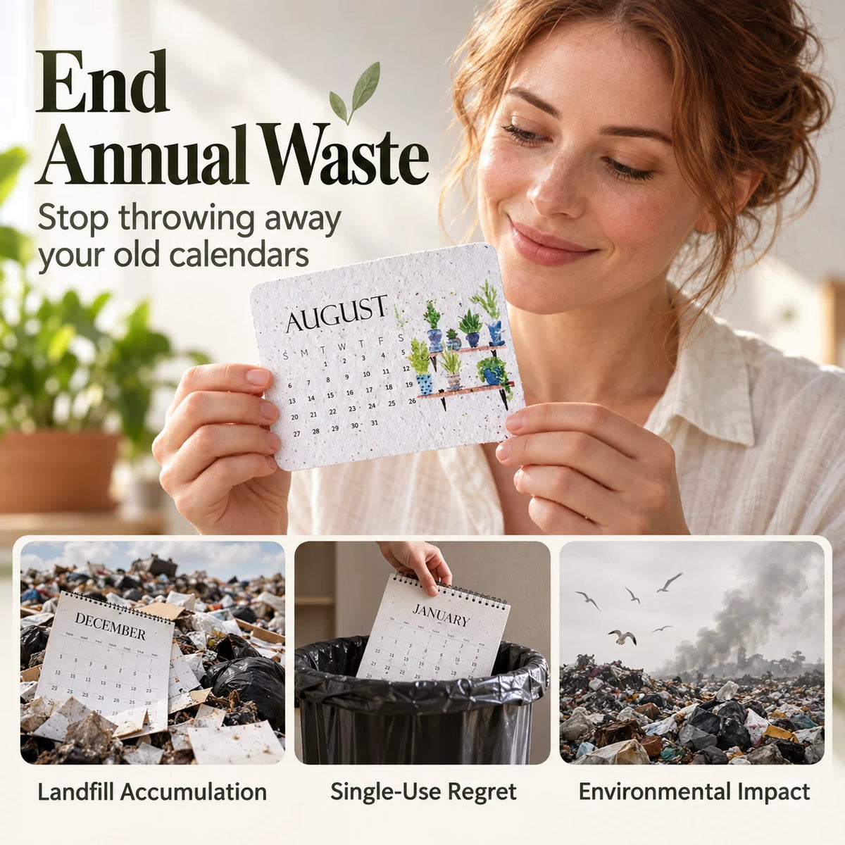 🌱2027 Plantable Seed Paper Calendar – Eco-Friendly Gardening Gift
