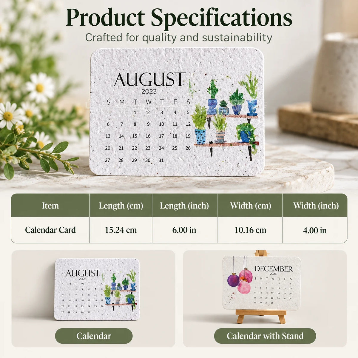 🌱2027 Plantable Seed Paper Calendar – Eco-Friendly Gardening Gift
