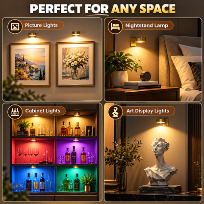 🖼️ Wireless Rechargeable Art & Frame Lights with Remote (Set of 3)