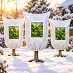 Plant Frost Protector - with Zippered Drawstring and Transparent Panel