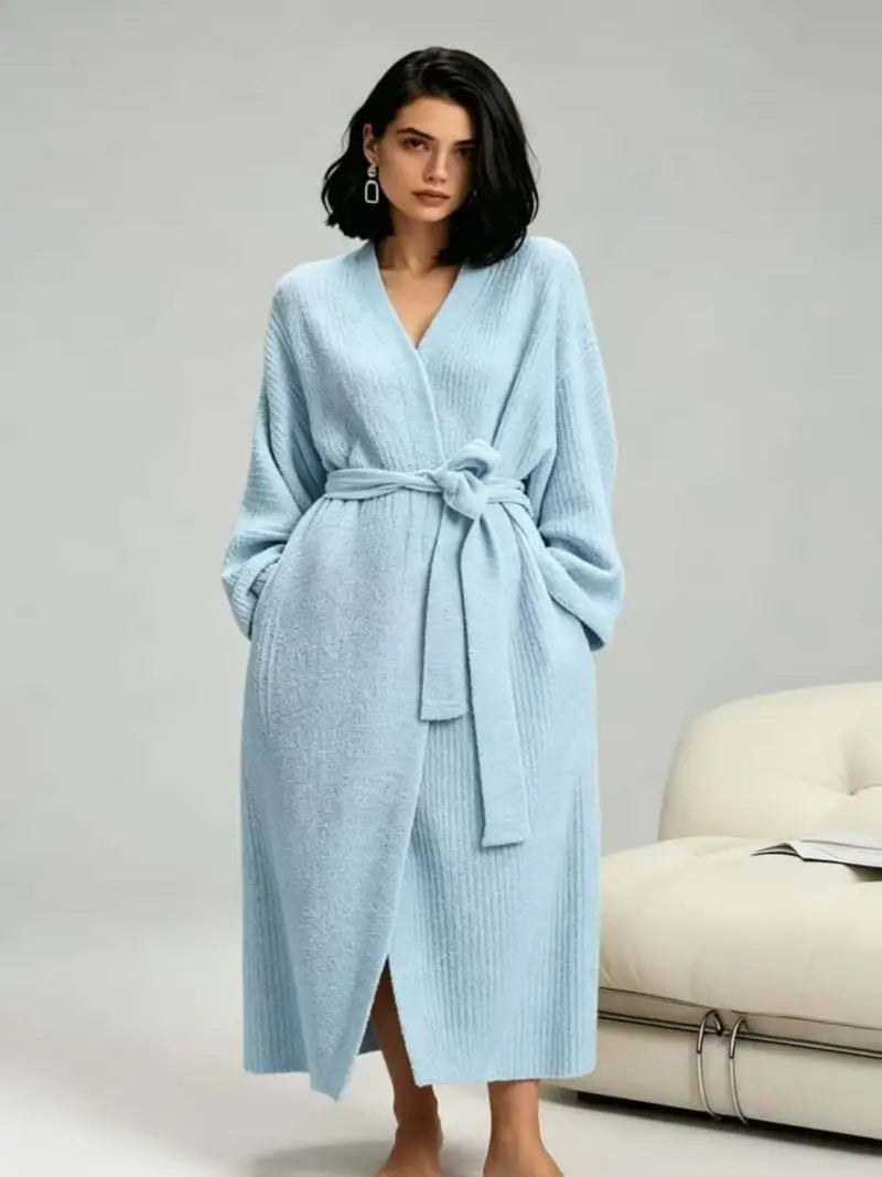 Women’s Long Fleece Robe – Soft Cozy Wrap Loungewear