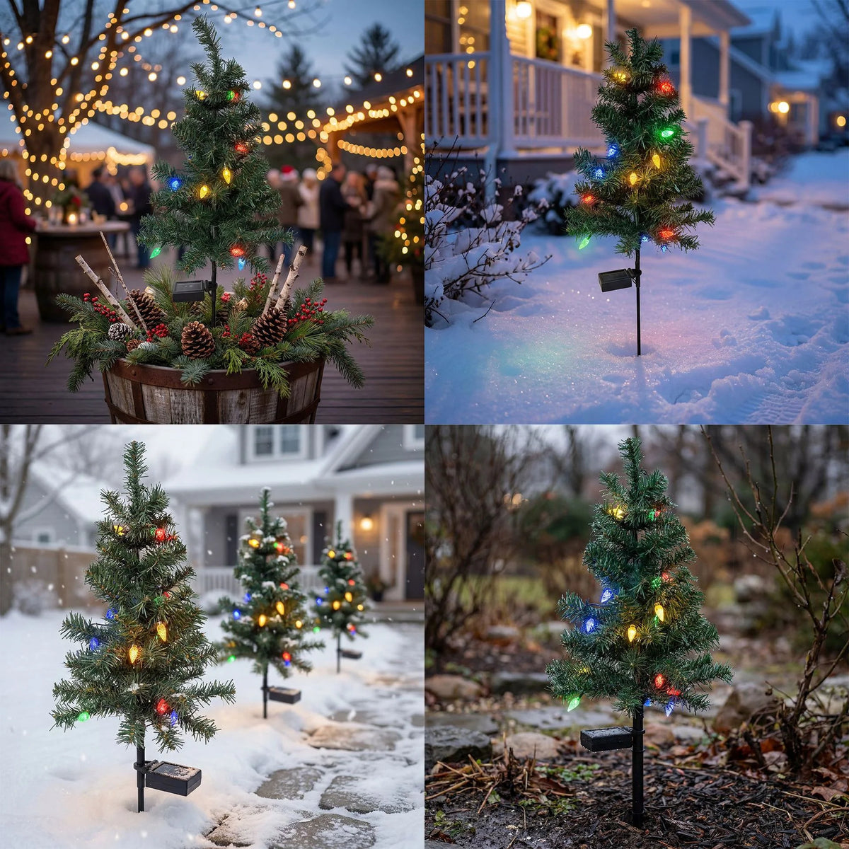 🎄 Solar Christmas Tree Garden Light – Festive Outdoor Holiday Decor