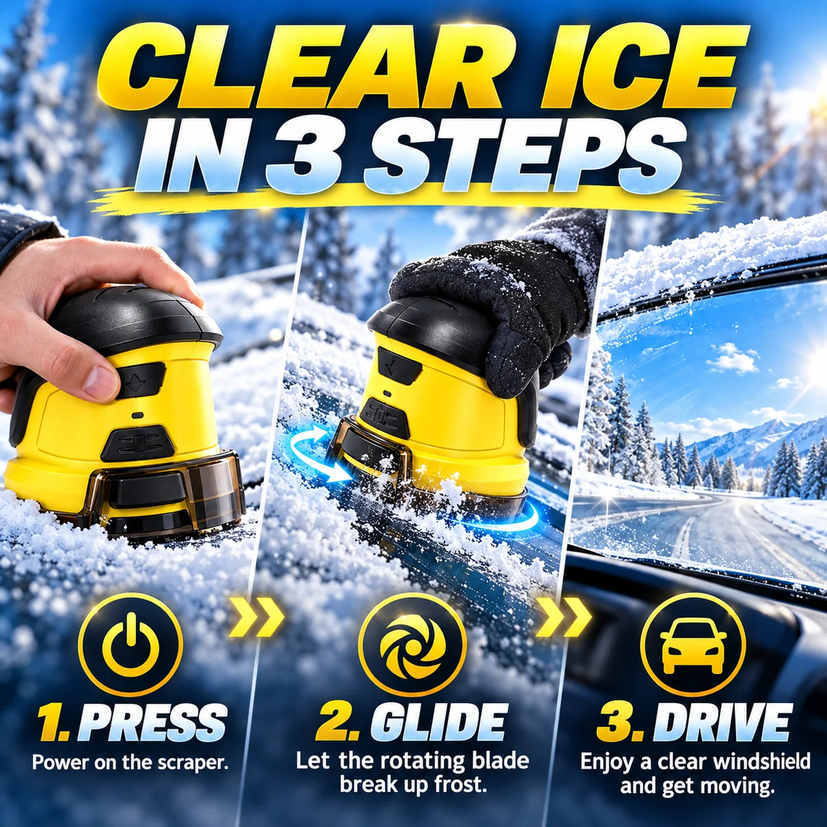 🚗 Cordless Electric Car Snow Remover – Clear Winter Snow with Ease! ❄️