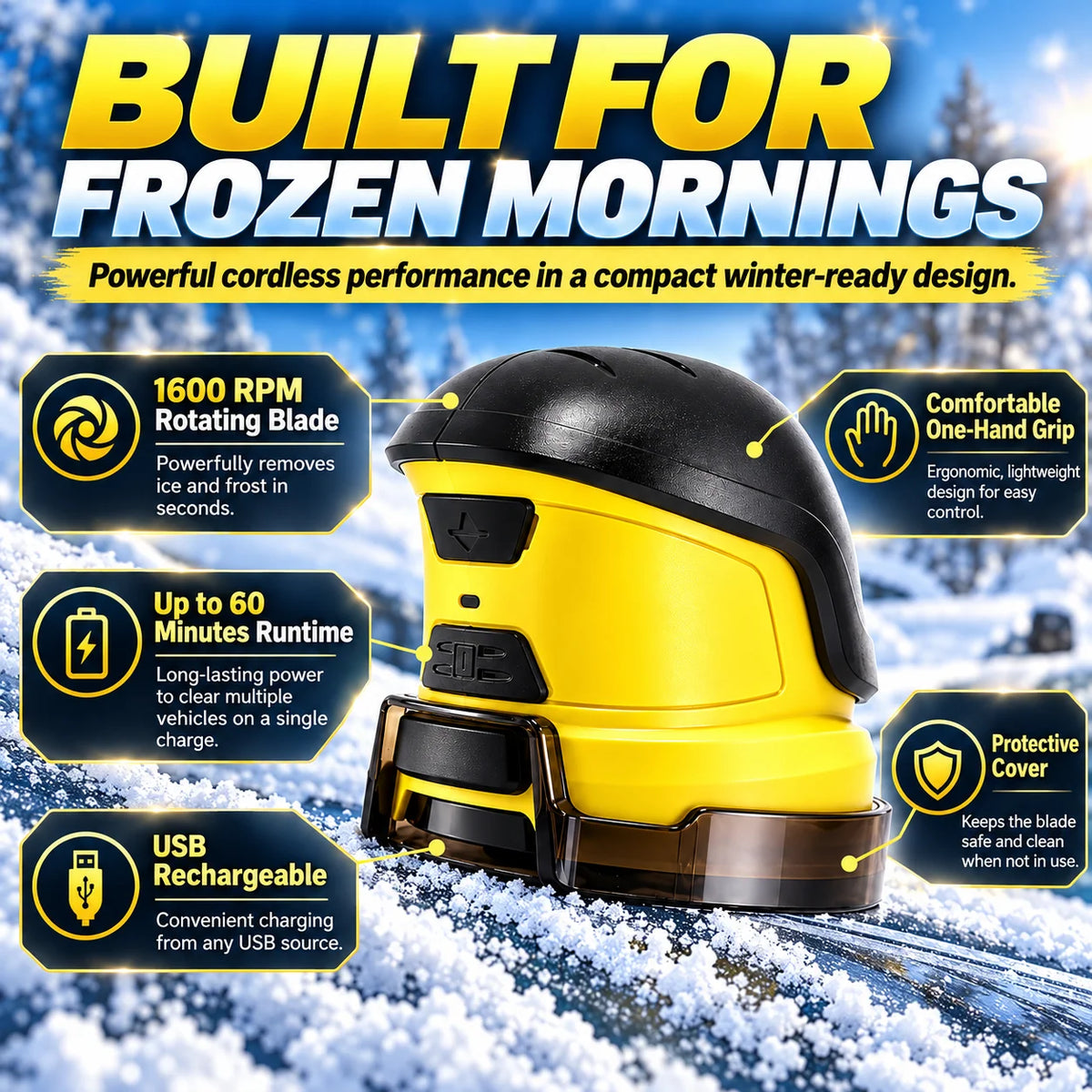 🚗 Cordless Electric Car Snow Remover – Clear Winter Snow with Ease! ❄️