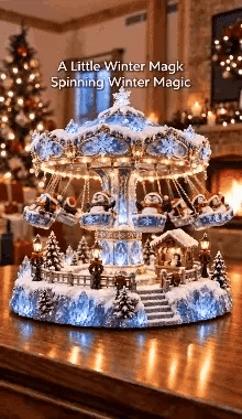 🐧 Penguin Christmas Carousel – Rotating Winter Light Display